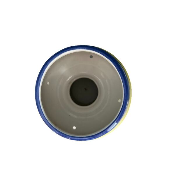 Ceramic Candle Holder w/ Shade Fairy Lamp Blue Purple Floral Spring Home Decor - Picture 4 of 9